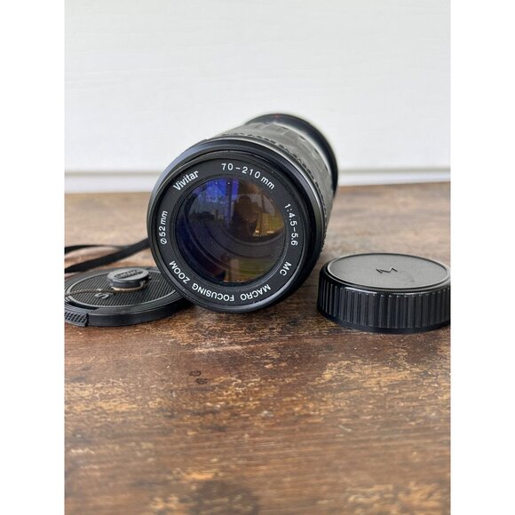 Vivitar 70-210mm F/4.5-5.6 Macro Focusing Zoom Lens M/MD Mount With Caps Q3